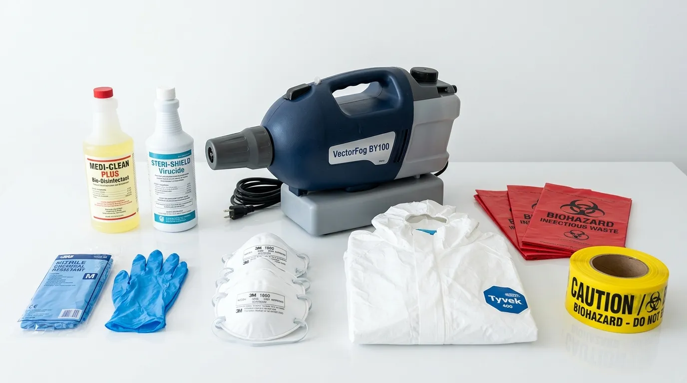 Professional biohazard remediation crew working in Decatur